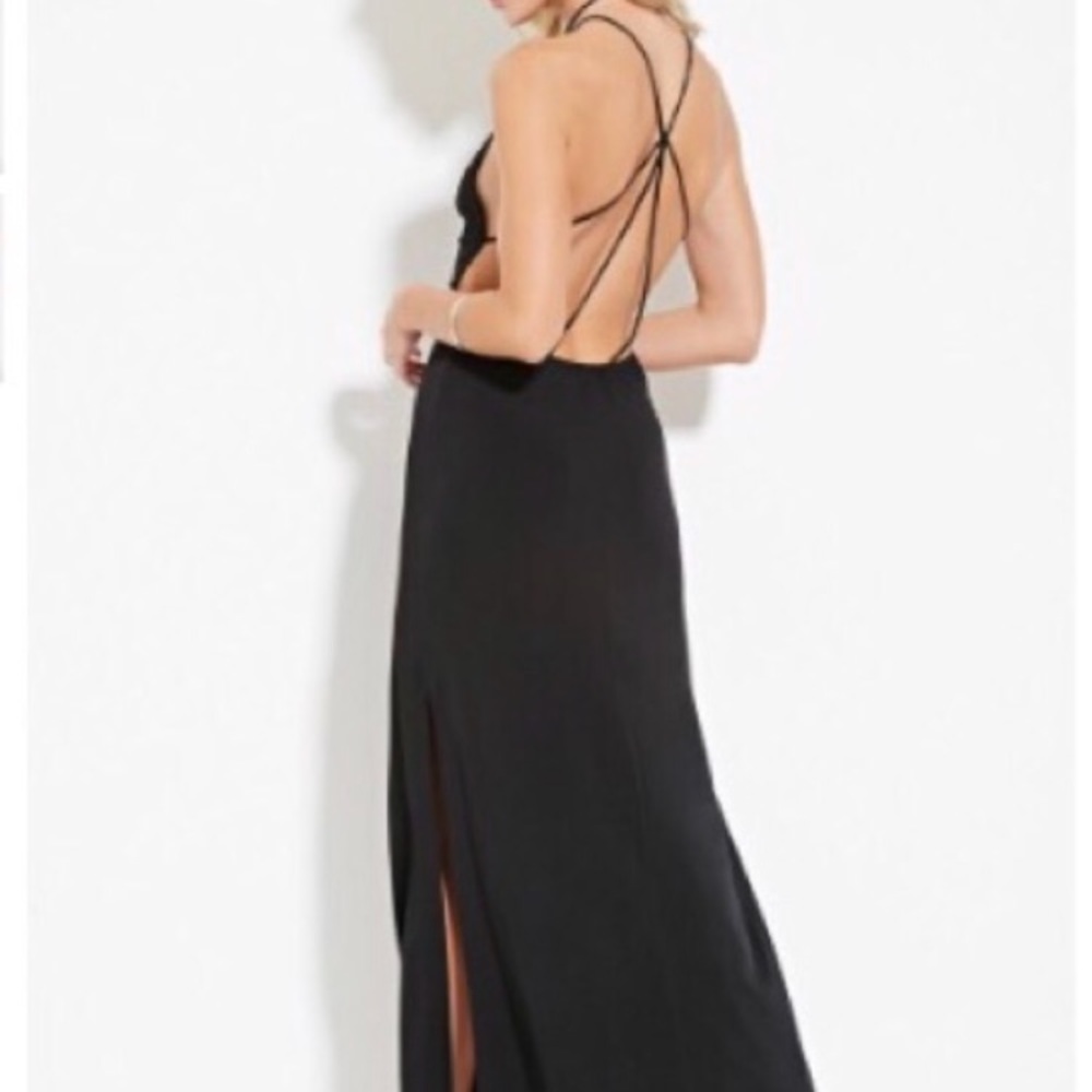 Black strappy maxi dress forever 21